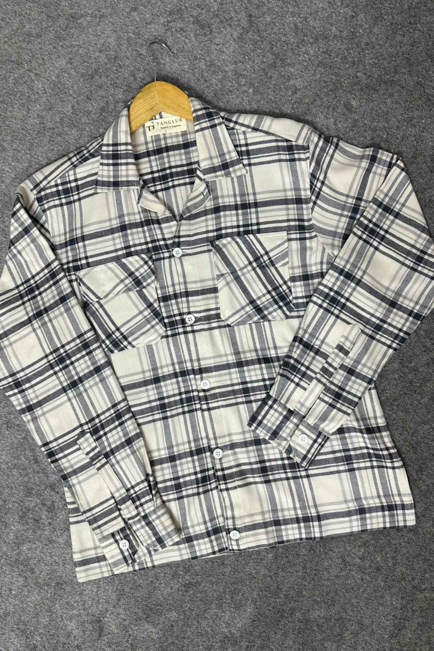 FLANNEL CHECKERED SHACKET | GREY