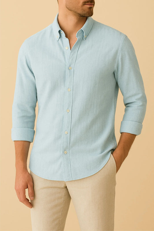 LINEN SHIRT | POWDER BLUE