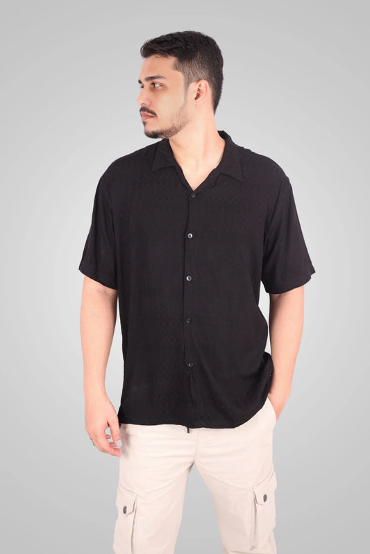 LINEN TEXTURED CUBAN | BLACK