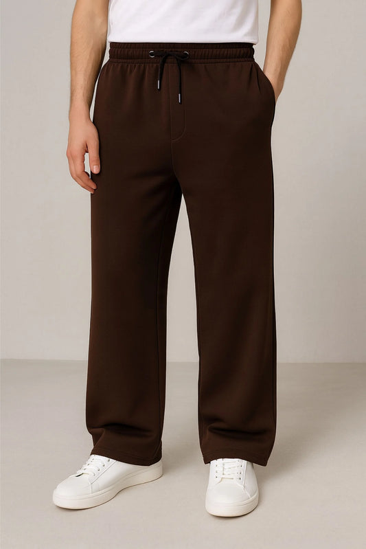 WIDE LEG BAGGY TROUSERS | DARKBROWN