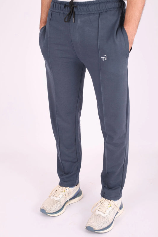 STRAIGHT LEG PLEATED TROUSERS | TEAL BLUE