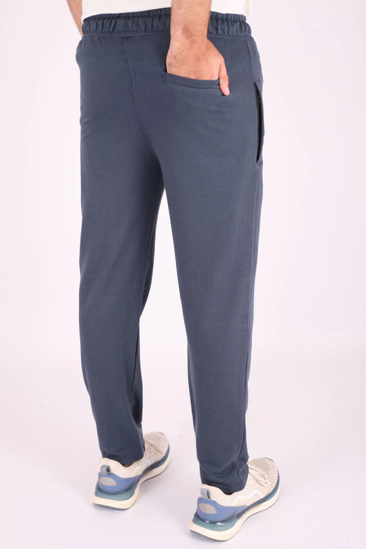 STRAIGHT LEG PLEATED TROUSERS | TEAL BLUE