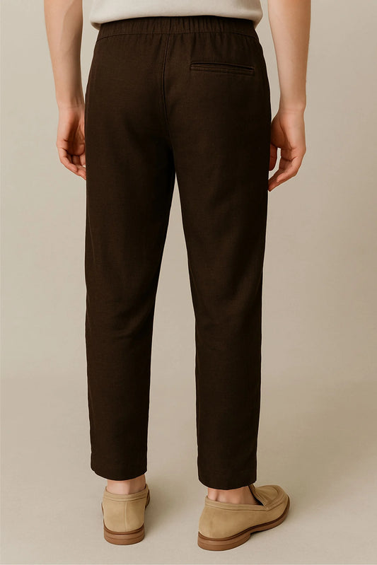 LINEN TROUSER | DARK BROWN