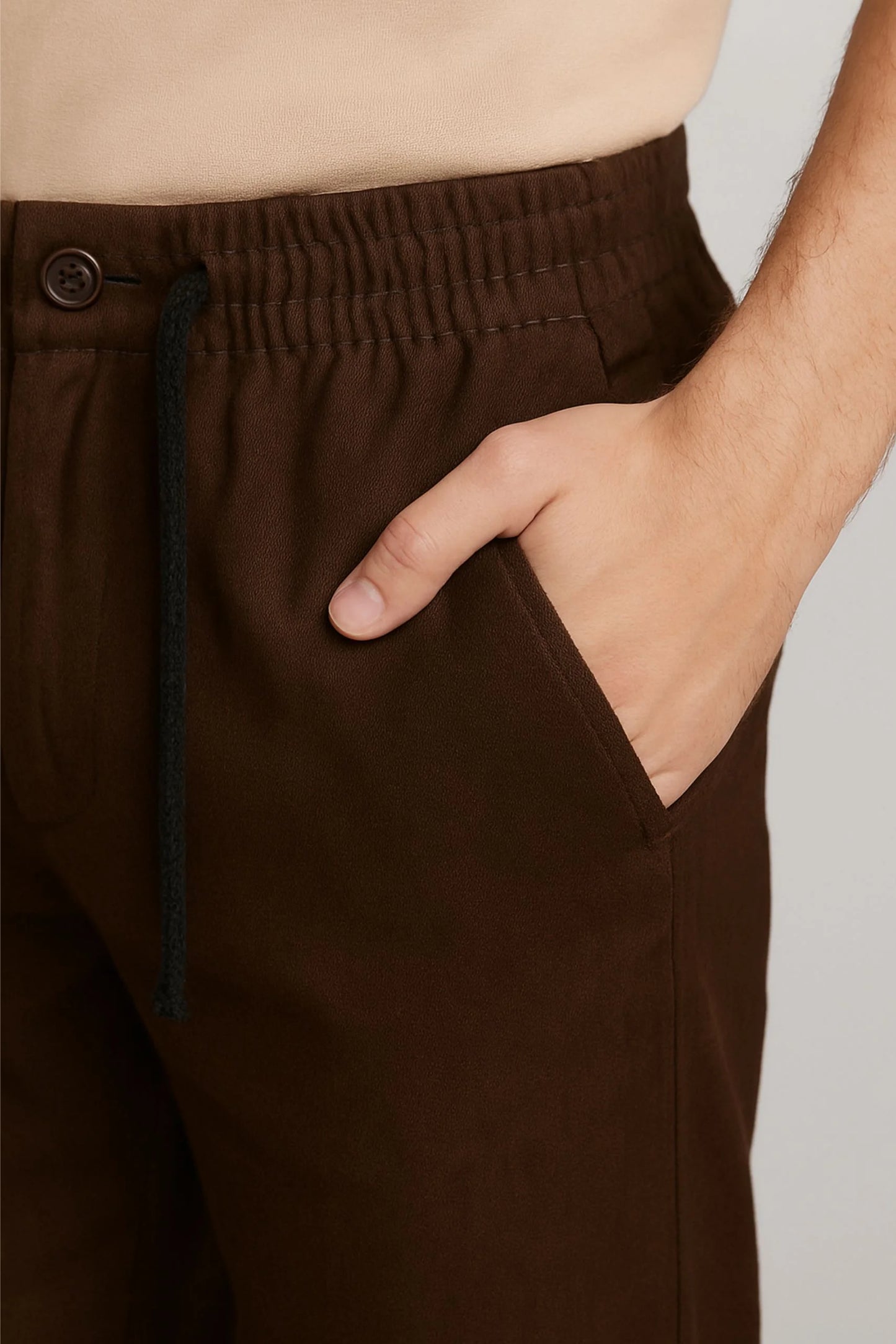 LINEN TROUSER | DARK BROWN