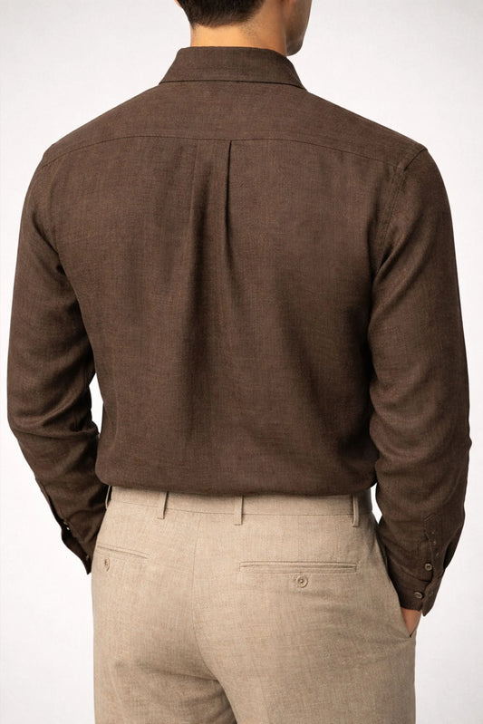 LINEN SHIRT | COFFE BROWN