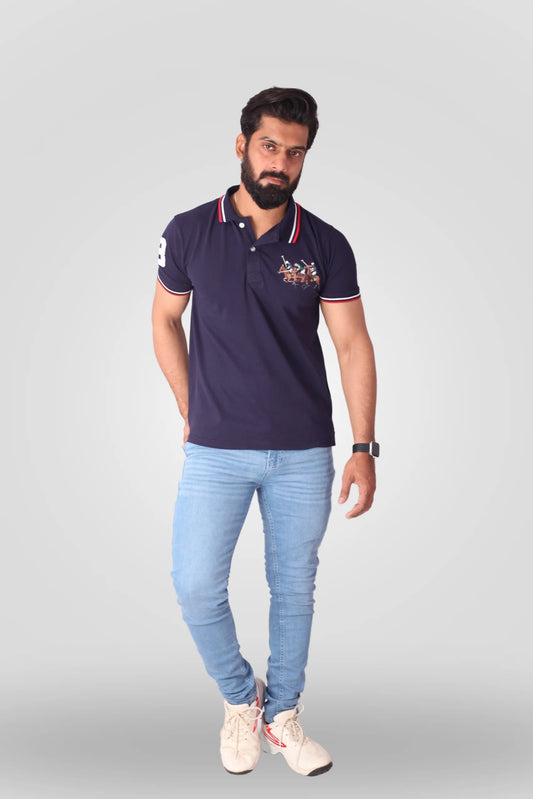 NAVY 3 PONY POLO