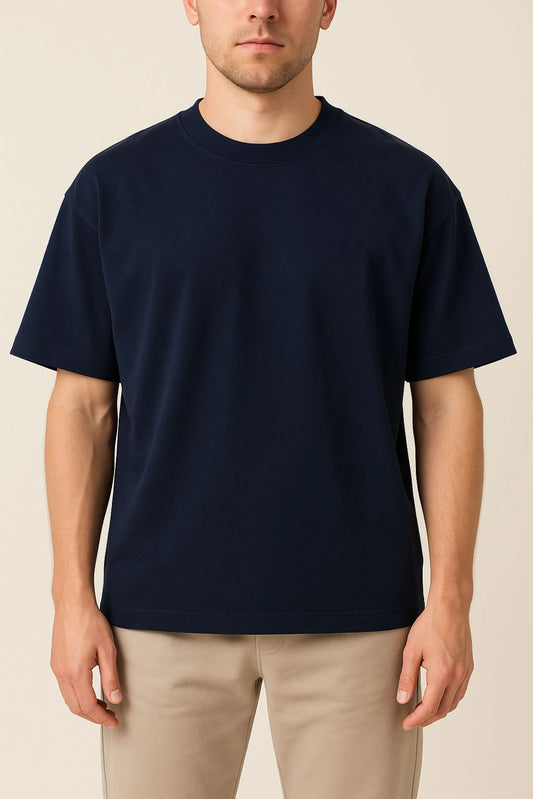 HEAVY GSM DROP SHOULDER TEE | NAVY