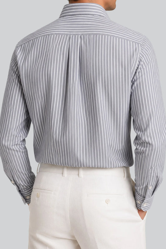 PIN STRIPED SHIRT | CHARCOAL