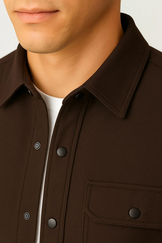 FLANNEL SHACKET | DARK BROWN