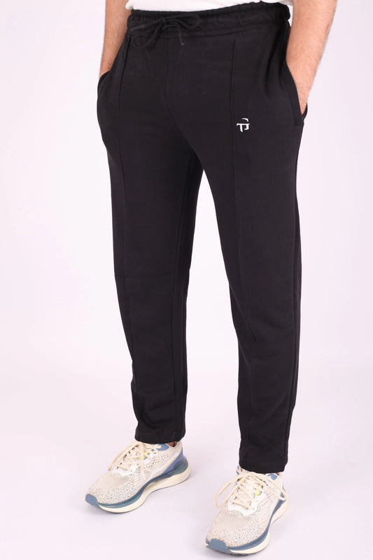 STRAIGHT LEG PLEATED TROUSERS | BLACK