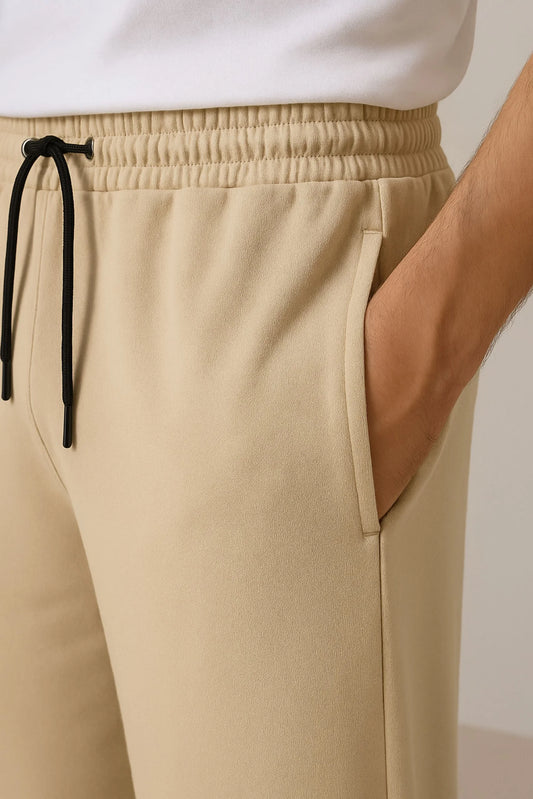 WIDE LEG BAGGY TROUSERS | BEIGE