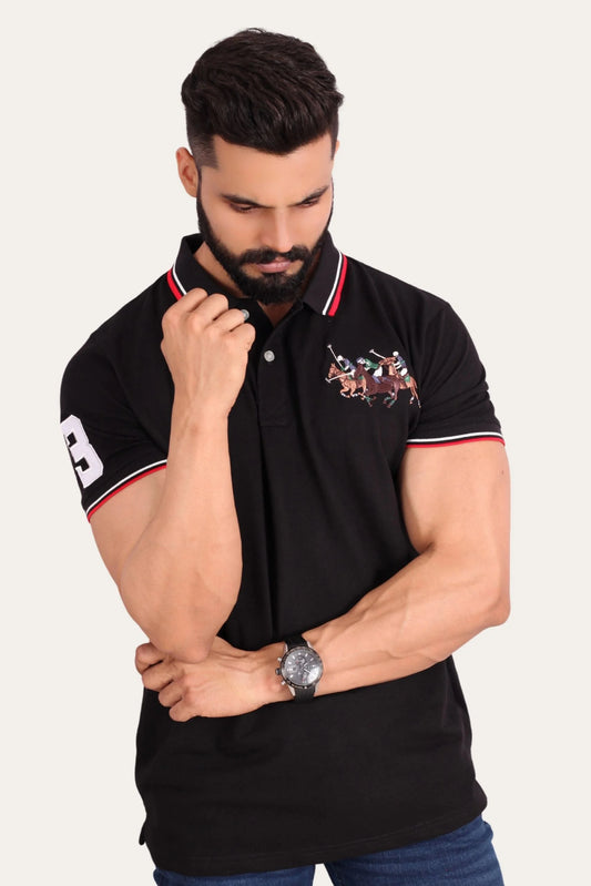 3 PONY POLO | BLACK