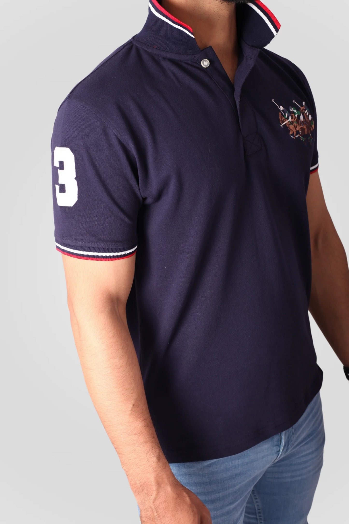 NAVY 3 PONY POLO