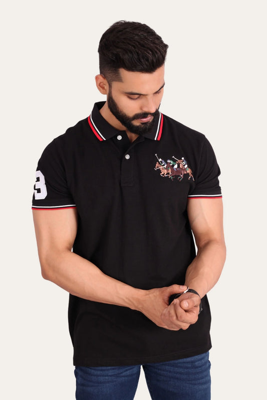 3 PONY POLO | BLACK