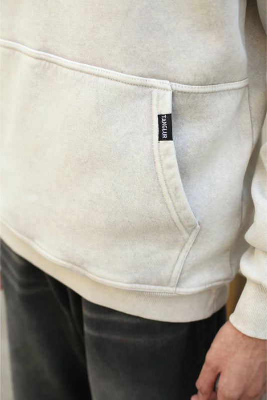 OVERSIZED STONE WASHED HOODIE | ASH White