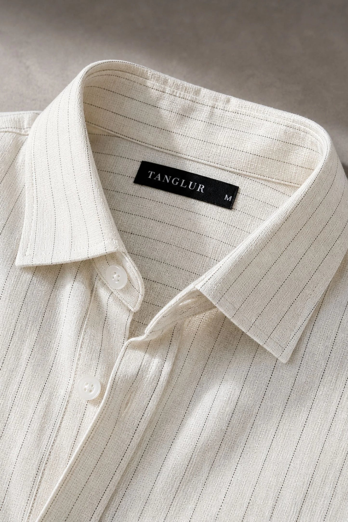 STRIPED LINEN SHIRT | CARAMEL WHITE