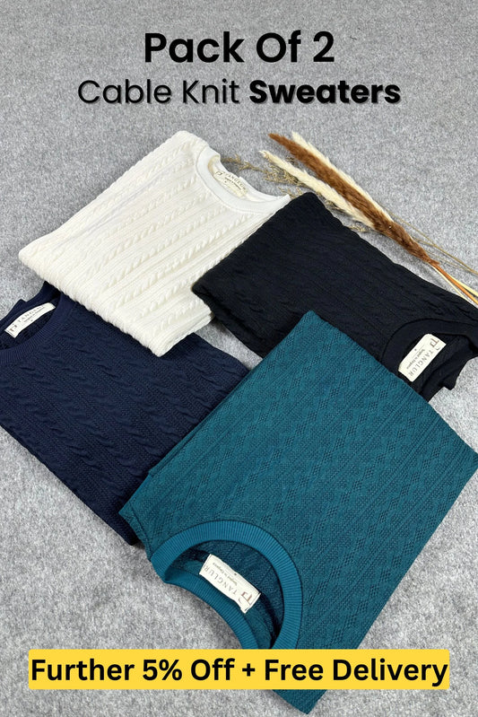 PACK OF 2 | CABLE KNIT SWEATER