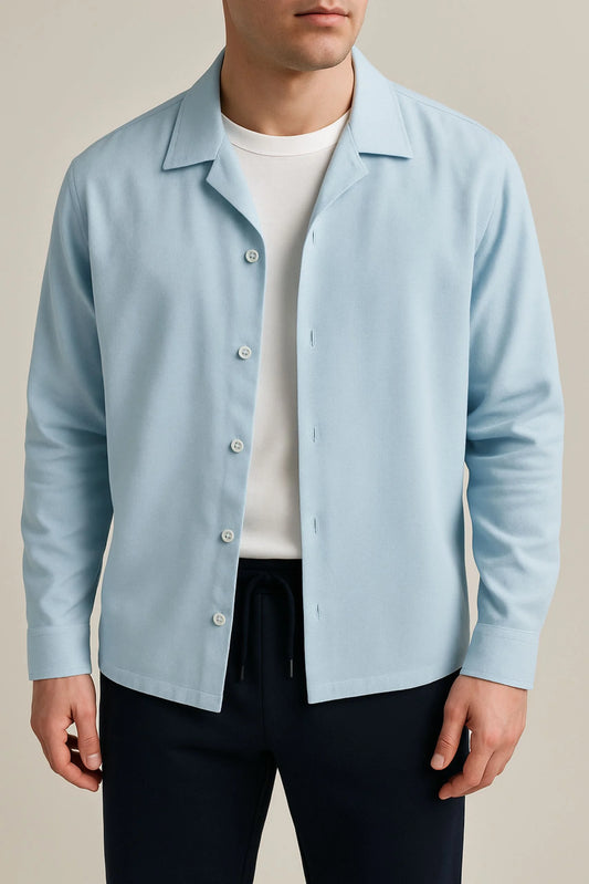 BOXY FIT OVERSHIRT | SKY BLUE