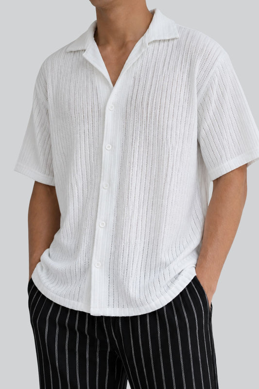 CRINKLE CUBAN SHIRT | WHITE
