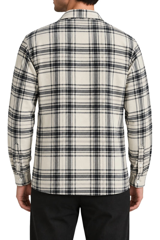 FLANNEL CHECKERED SHACKET | GREY