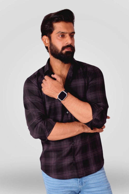 CHECKERED SHIRT | BLACK/CHARCOAL