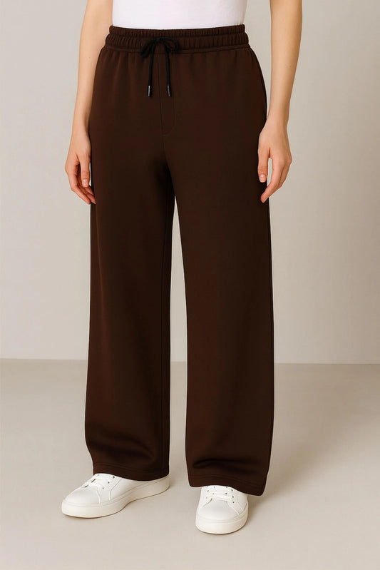 WIDE LEG BAGGY TROUSERS | DARKBROWN