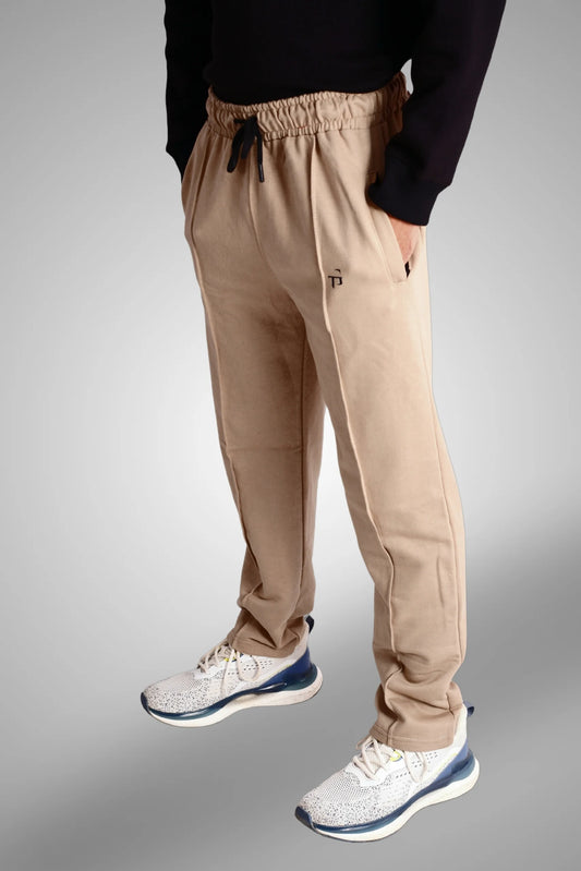 STRAIGHT LEG PLEATED TROUSER | BEIGE