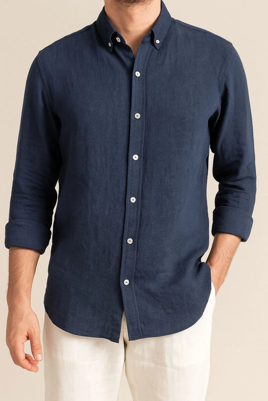 LINEN SHIRT | NAVY BLUE