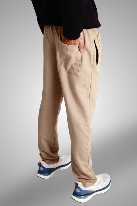 STRAIGHT LEG PLEATED TROUSER | BEIGE