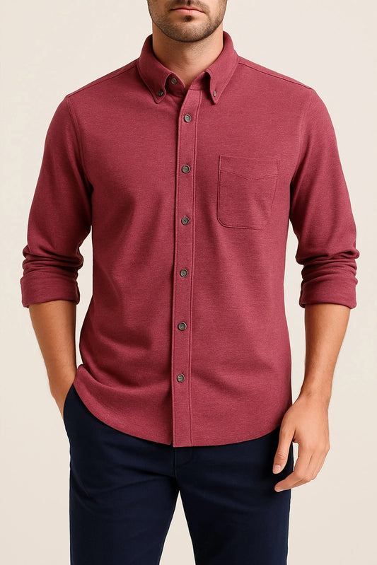 BUTTON DOWN PQ SHIRT | MAROON