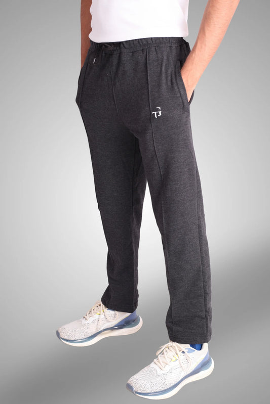 STRAIGHT LEG PLEATED TROUSER | CHARCOAL