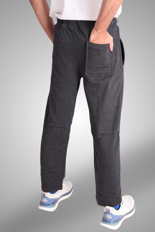 STRAIGHT LEG PLEATED TROUSER | CHARCOAL