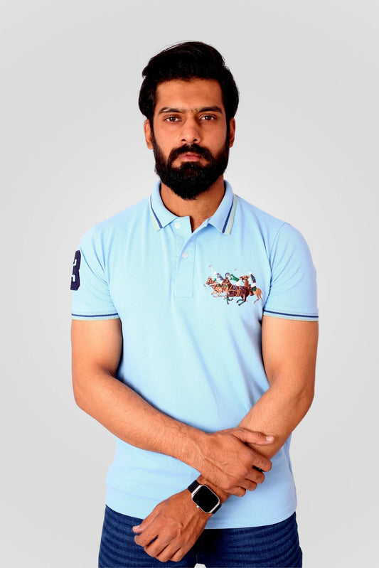 SKY BLUE 3 PONY POLO