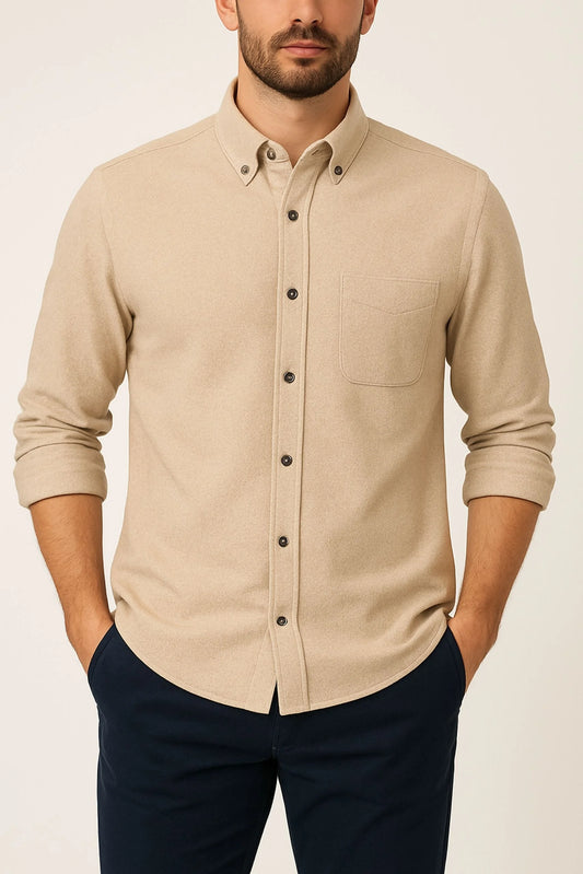BUTTON DOWN PQ SHIRT | BEIGE
