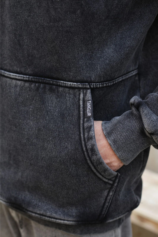 OVERSIZED STONE WASHED HOODIE | VINTAGE BLACK