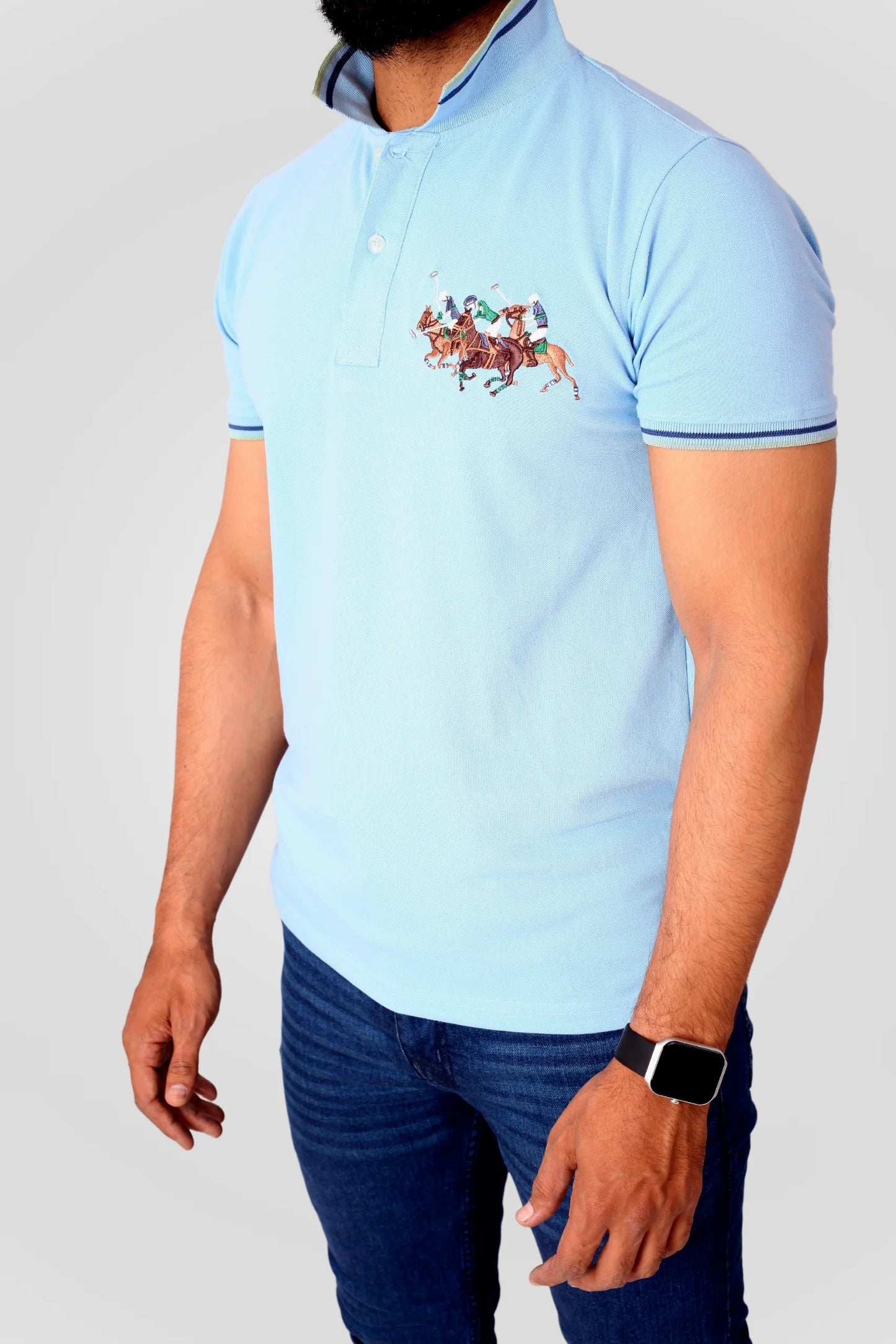 SKY BLUE 3 PONY POLO