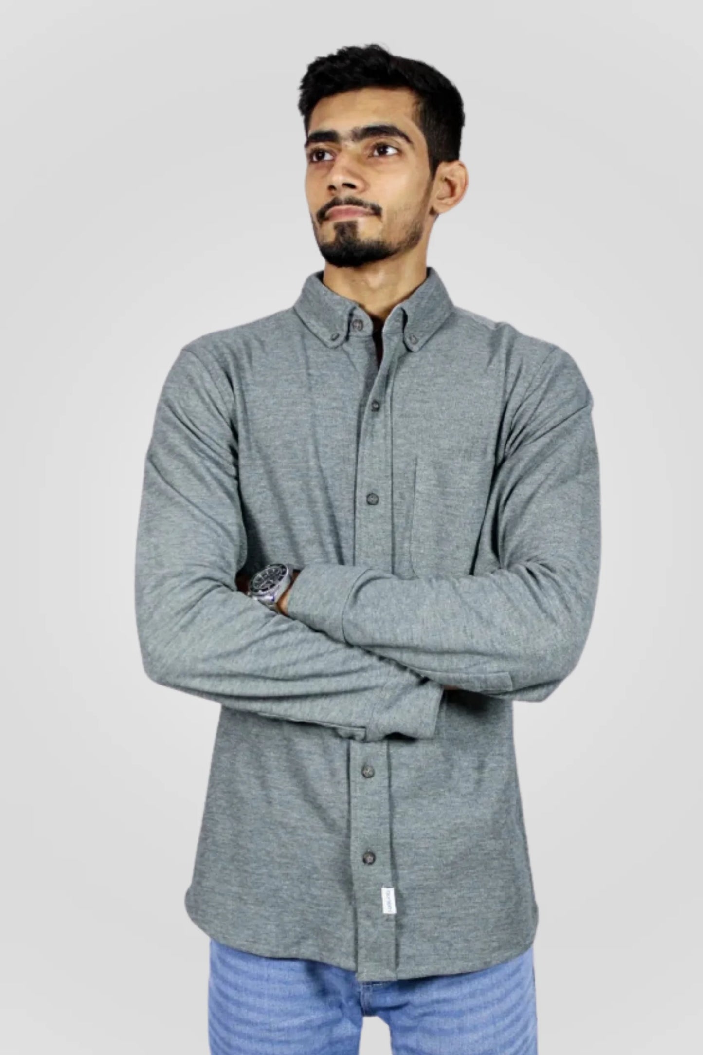 GREEN TEXTURED SHIRT (CS02)