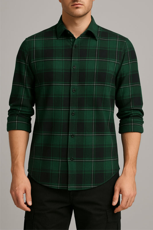 CHECKERED SHIRT | GREEN / BLACK