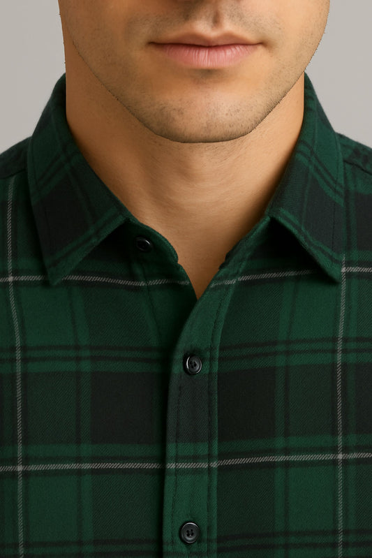 CHECKERED SHIRT | GREEN / BLACK