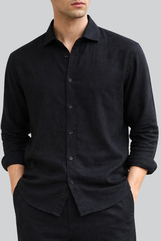 LINEN SHIRT | BLACK