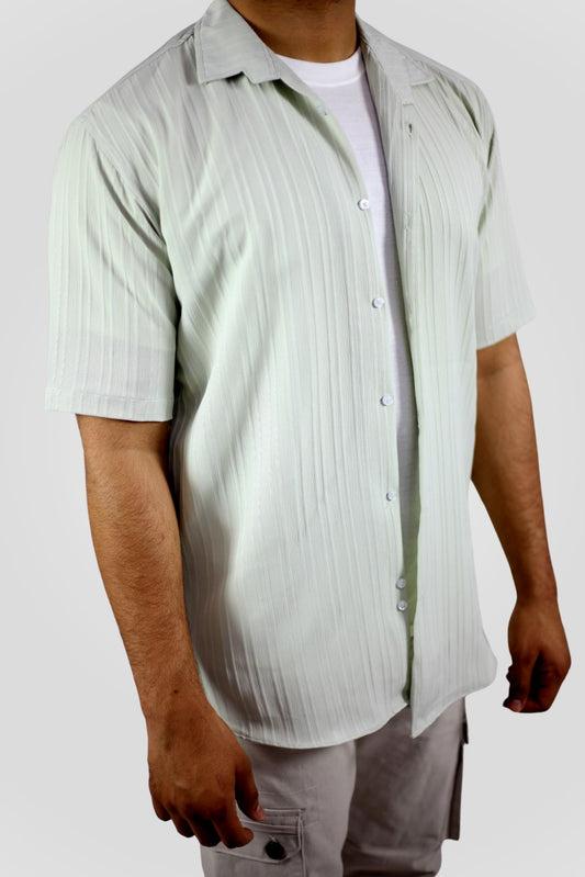 MINT CRINKLE LINING CUBAN SHIRT