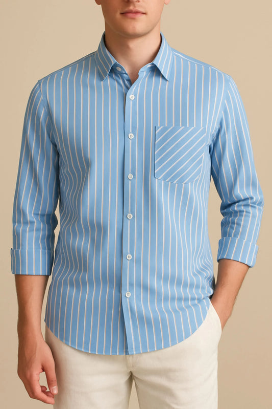 STRIPED SHIRT | LIGHT BLUE/WHITE