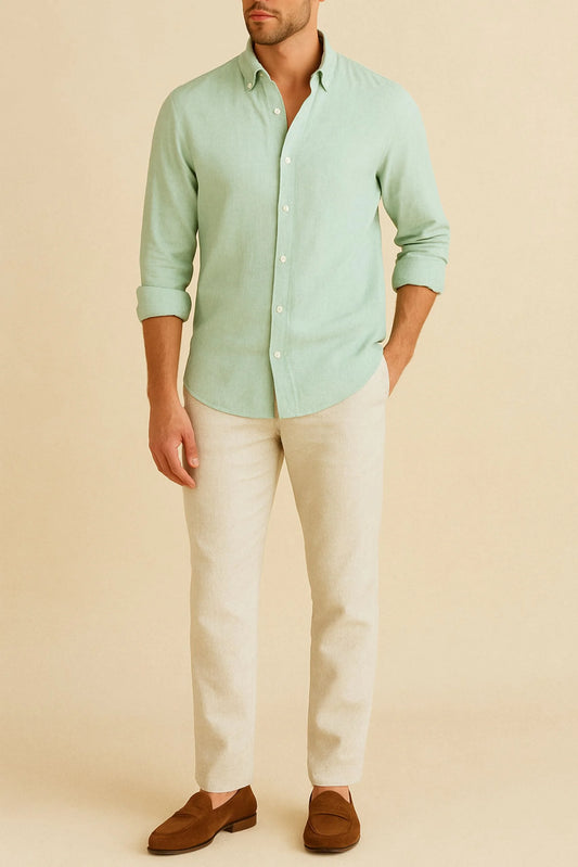 LINEN SHIRT | MINT GREEN