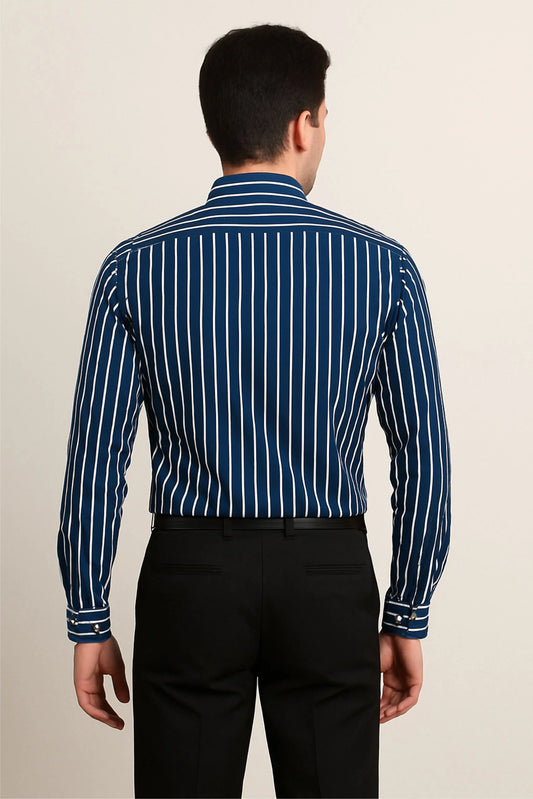STRIPPED SHIRT | NAVY/WHITE
