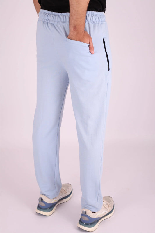 STRAIGHT LEG PLEATED TROUSERS | SKY BLUE