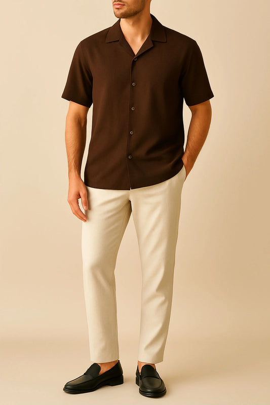 LINEN TEXTURED CUBAN | BROWN