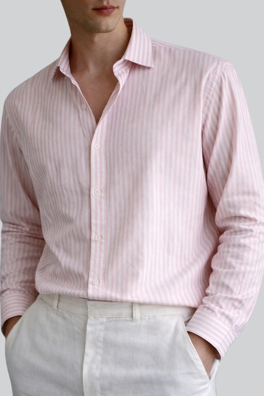 PINSTRIPED SHIRT | PASTEL PINK