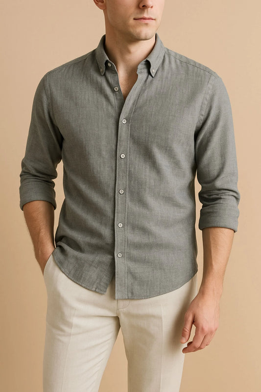 LINEN SHIRT | SMOKE GRAY