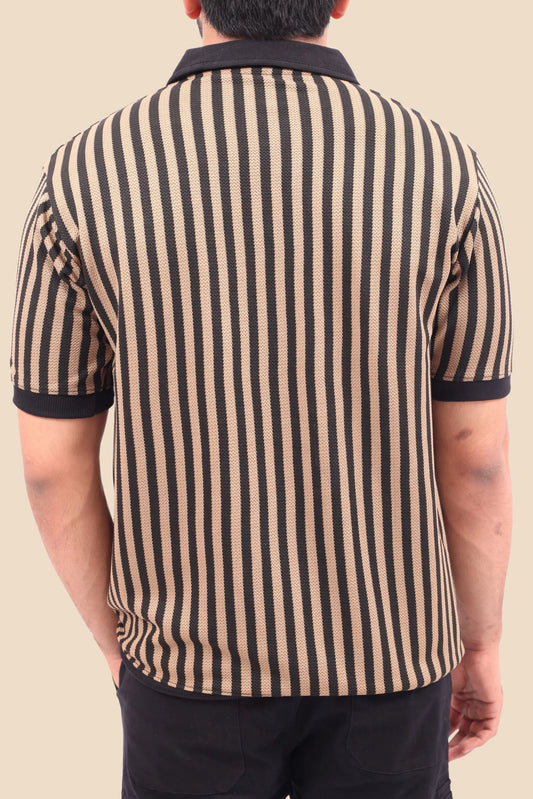 KNITTED POLOS | BEIGE/BLACK