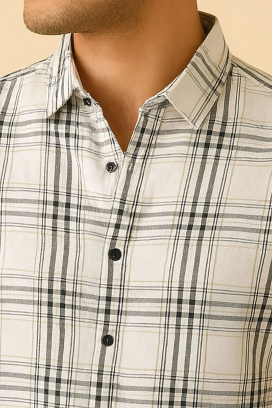 CHECKERED SHIRT | WHITE/BLACK